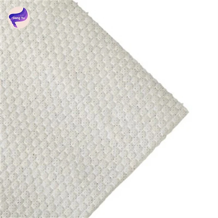 White Hexagon Pattern PP Wood Pulp Non-woven Fabric